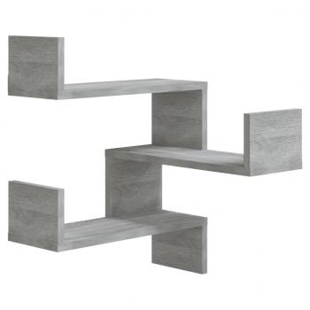 Wand-Eckregale 2 Stk. Grau Sonoma 40x40x50 cm Holzwerkstoff