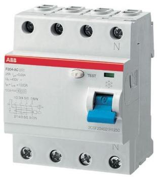 ARDEBO.de ABB F204A-63/0,03 FI-Schalter, 63A/0,03mA, 4-Polig, Typ A (2CSF204101R1630)