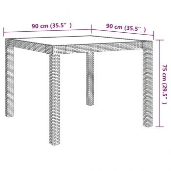 3-tlg. Garten-Essgruppe mit Auflagen Poly Rattan Beige