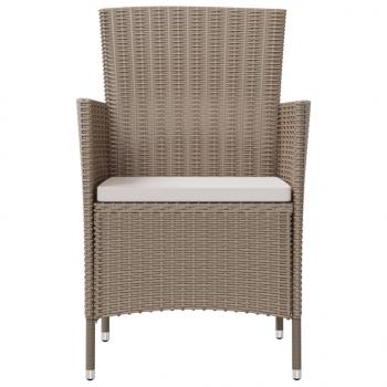 Gartenstühle mit Kissen 2 Stk. Poly Rattan Beige