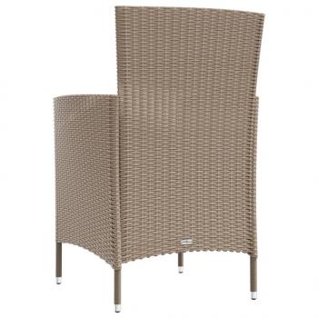 Gartenstühle mit Kissen 2 Stk. Poly Rattan Beige