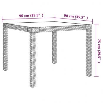 5-tlg. Garten-Essgruppe mit Kissen Poly Rattan Grau