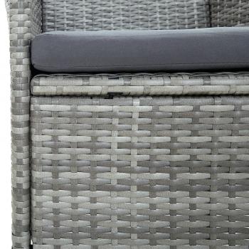 5-tlg. Garten-Essgruppe mit Kissen Poly Rattan Grau