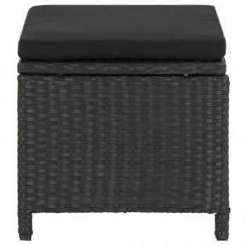 Gartenhocker 4 Stk. mit Sitzkissen Poly Rattan Schwarz