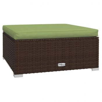 4-tlg. Garten-Lounge-Set mit Kissen Braun Poly Rattan