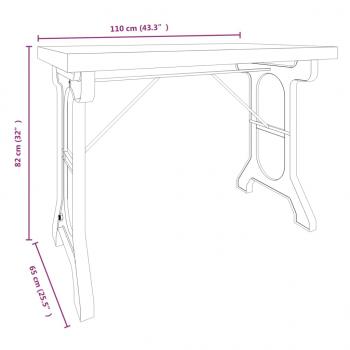 Esstisch 110x65x82 cm Massivholz Tanne und Eisen