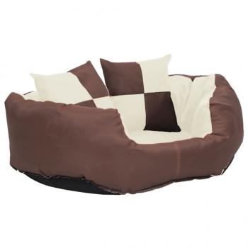 Hundekissen Wendbar und Waschbar Braun und Creme 65x50x20 cm