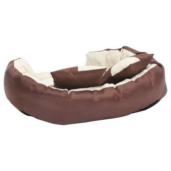 Hundekissen Wendbar und Waschbar Braun und Creme 85x70x20 cm