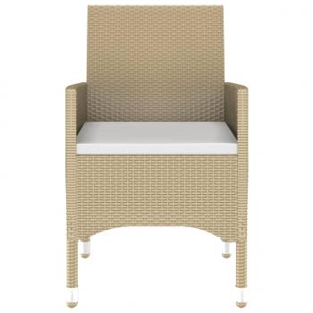 3-tlg. Garten-Essgruppe Poly Rattan Beige