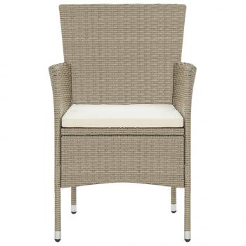 3-tlg. Garten-Essgruppe Poly Rattan Beige