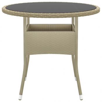 3-tlg. Garten-Essgruppe Poly Rattan Beige