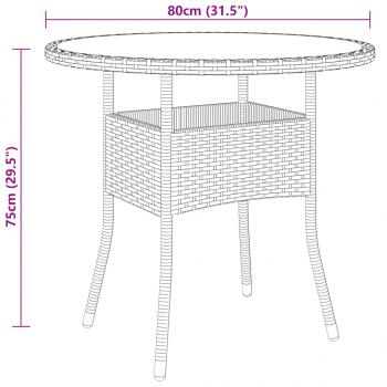 3-tlg. Garten-Essgruppe Poly Rattan Schwarz