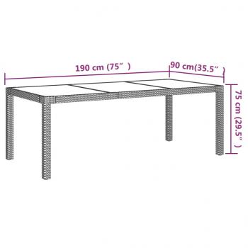 7-tlg. Garten-Essgruppe mit Kissen Poly Rattan Grau