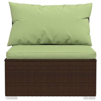 2-tlg. Garten-Lounge-Set mit Kissen Poly Rattan Braun