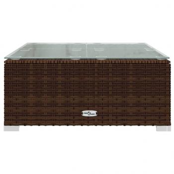 6-tlg. Garten-Lounge-Set mit Auflagen Poly Rattan Braun