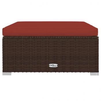 8-tlg. Garten-Lounge-Set mit Kissen Poly Rattan Braun