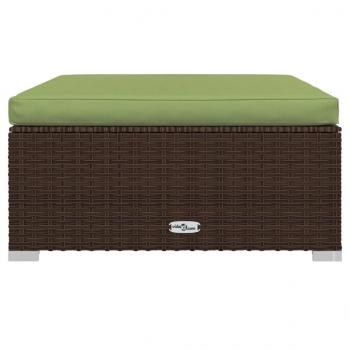 9-tlg. Garten-Lounge-Set mit Kissen Braun Poly Rattan