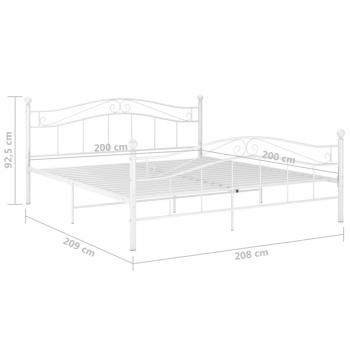 Bett Weiß Metall 200x200 cm