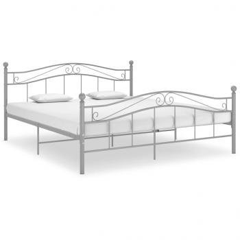 ARDEBO.de - Bett Grau Metall 200x200 cm