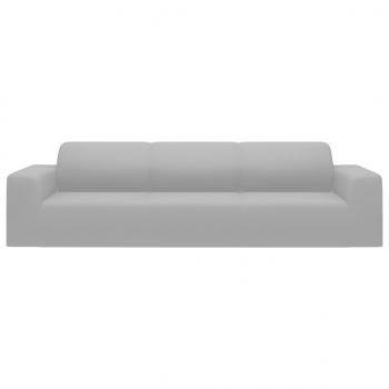 Stretch Sofahusse 4-Sitzer Grau Polyester-Jersey  