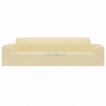 Stretch Sofahusse 4-Sitzer Creme Polyester-Jersey  