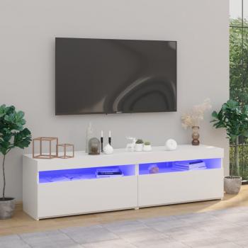 ARDEBO.de - TV-Schränke 2 Stk. mit LED-Leuchten Weiß 75x35x40 cm