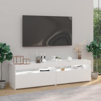 TV-Schränke 2 Stk. mit LED-Leuchten Weiß 75x35x40 cm