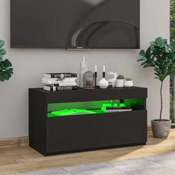 TV-Schrank mit LED-Leuchten Schwarz 75x35x40 cm