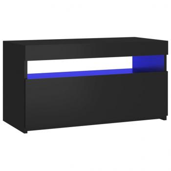 TV-Schrank mit LED-Leuchten Schwarz 75x35x40 cm