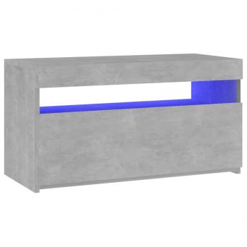 TV-Schrank mit LED-Leuchten Betongrau 75x35x40 cm