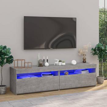 ARDEBO.de - TV-Schränke 2 Stk. mit LED-Leuchten Betongrau 75x35x40 cm