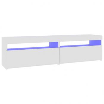 TV-Schränke 2 Stk. mit LED-Leuchten Hochglanz-Weiß 75x35x40 cm