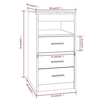 Sideboard mit Schubladen Räuchereiche 40x50x76 cm Holzwerkstoff