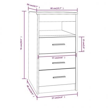 Sideboard mit Schubladen Grau Sonoma 40x50x76 cm Holzwerkstoff