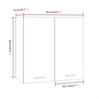 Hängeschrank Braun Eichen-Optik 60x31x60 cm Holzwerkstoff