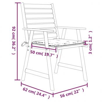 Garten-Essstühle mit Kissen 4 Stk. Massivholz Akazie