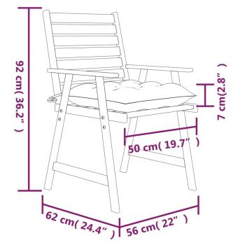 Garten-Essstühle mit Kissen 4 Stk. Massivholz Akazie