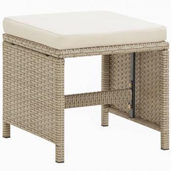 9-tlg. Garten-Essgruppe mit Kissen Poly Rattan Beige