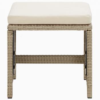 9-tlg. Garten-Essgruppe mit Kissen Poly Rattan Beige