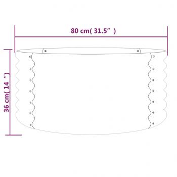 Pflanzkübel Pulverbeschichteter Stahl 80x80x36 cm Braun