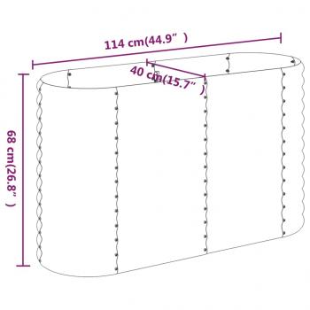 Hochbeet Pulverbeschichteter Stahl 114x40x68 cm Grau