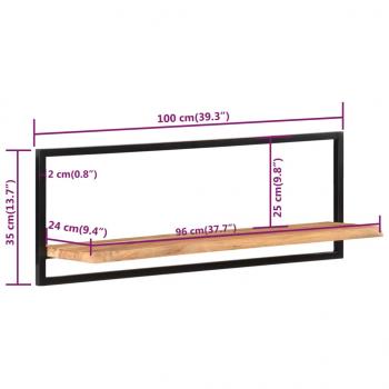 Wandregale 2 Stk. 100x24x35 cm Massivholz Akazie und Stahl 