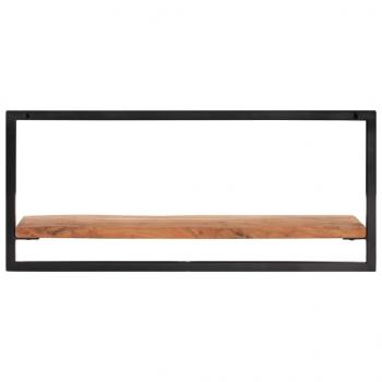 Wandregale 2 Stk. 80x25x35 cm Massivholz Akazie und Stahl 