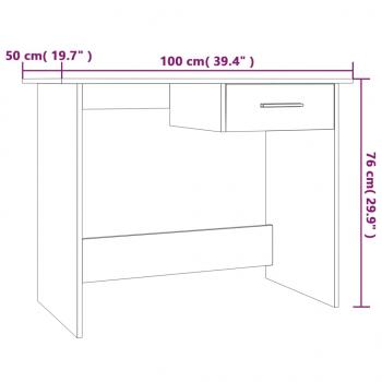 Schreibtisch Braun Eichen-Optik 100x50x76 cm Holzwerkstoff