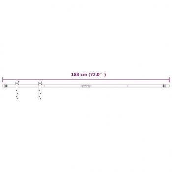 Mini Schiebetürbeschlag Set für Schranktüren Carbonstahl 183 cm