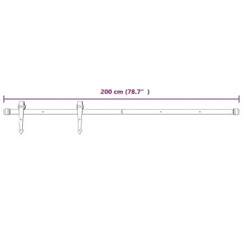 Schiebetürbeschlag 200 cm Stahl Weiß