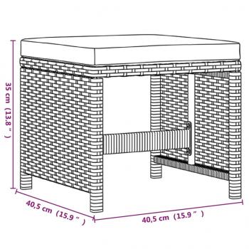 9-tlg. Garten-Essgruppe mit Kissen Poly Rattan Schwarz