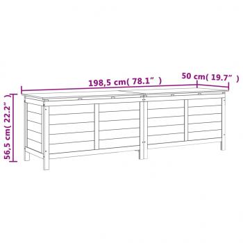 Gartentruhe Anthrazit 198,5x50x56,5 cm Massivholz Tanne