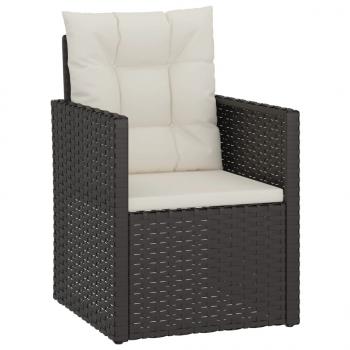 3-tlg. Garten-Lounge-Set mit Kissen Poly Rattan Schwarz