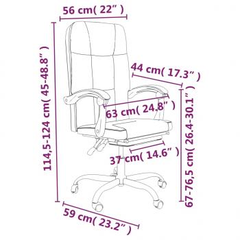 Bürostuhl mit Liegefunktion Braun Kunstleder